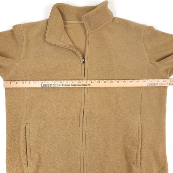 UNIQLO Fluffy Yarn Fleece Full Zip Jacket Thermal Teddy Sweater Tan Mens XL - Picture 4 of 6